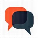 Stylized icon of a chat bubble.